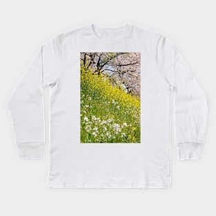 Cherry Blossom Hill Kids Long Sleeve T-Shirt